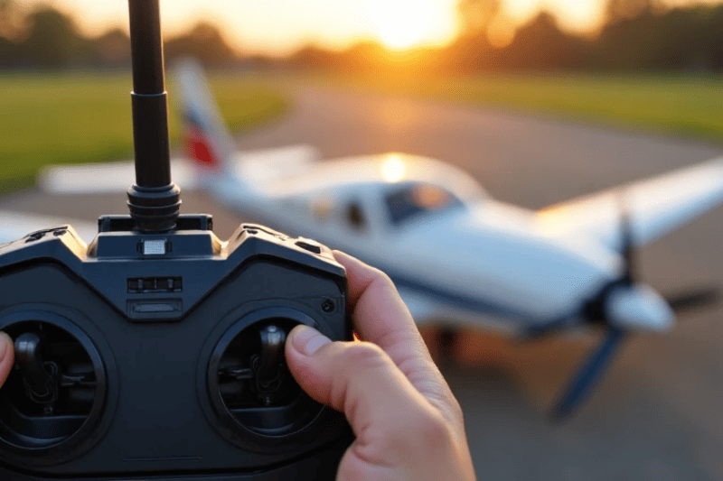 Avion rc pret au decolage