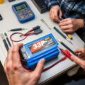 Batteri Lipo sur un établi de modélisme