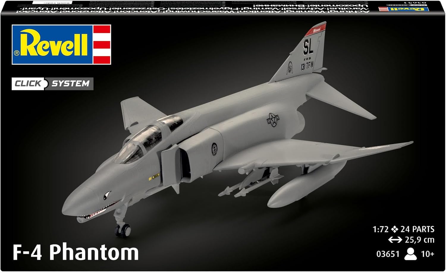Revell - 03651 - Maquette easky Click d'avion Phantom F-4E, 1/72 - Échelle 1:72 - image 3