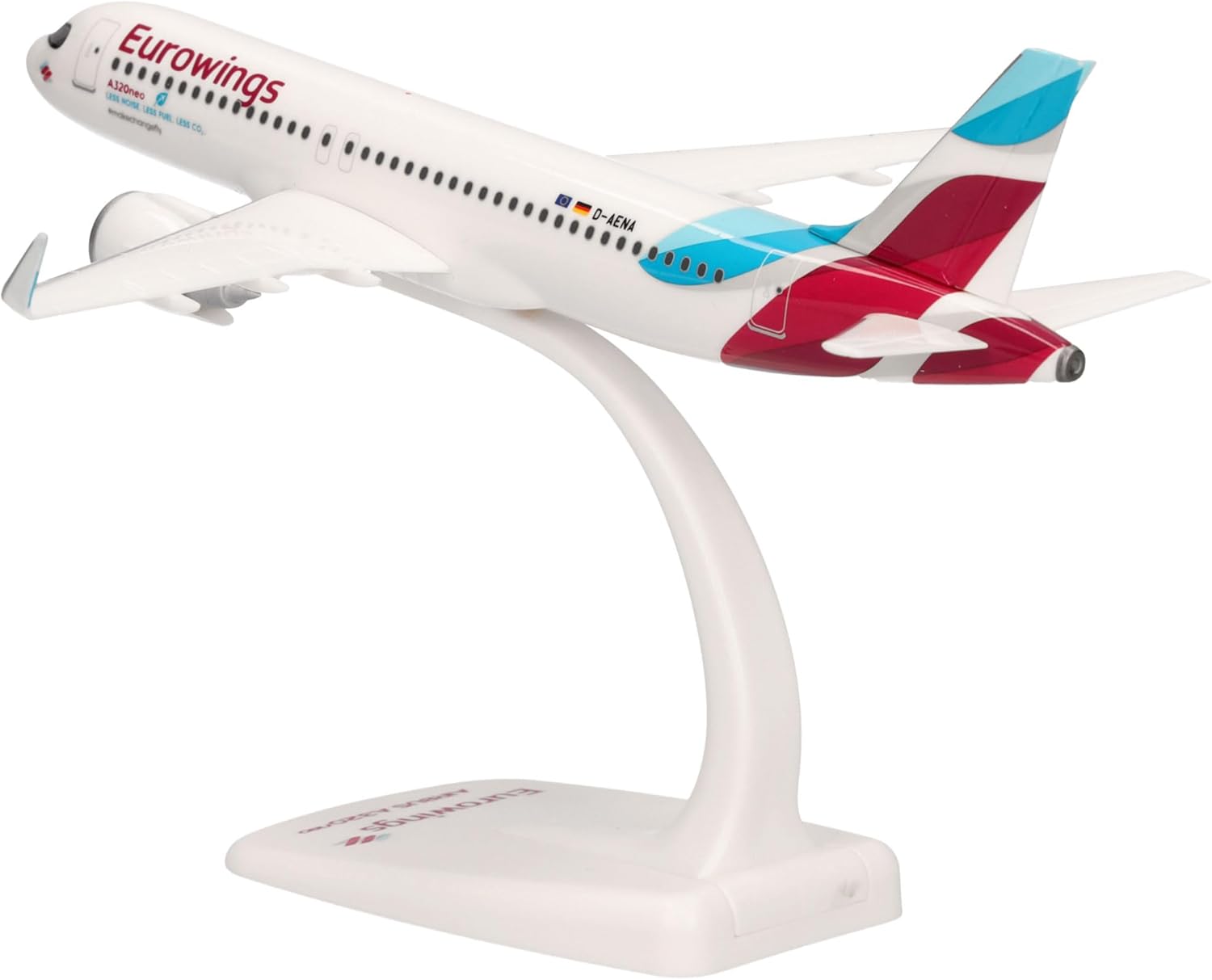 Herpa Maquette Avion Eurowings Airbus A320neo - D-AENA, echelle 1/200, Snap-fit Model, pièce de Collection, d'avion avec Support, Figurine Plastique - Échelle 1:200 - image 6