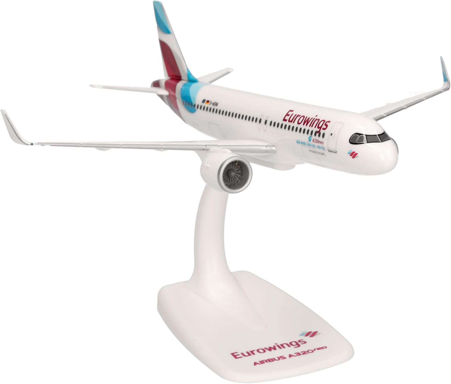 Herpa Maquette Avion Eurowings Airbus A320neo - D-AENA, echelle 1/200, Snap-fit Model, pièce de Collection, d'avion avec Support, Figurine Plastique - Échelle 1:200 - image 4
