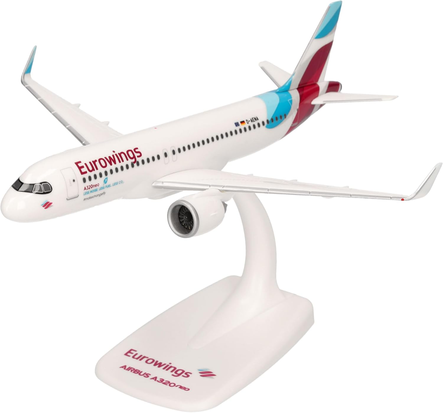 Herpa Maquette Avion Eurowings Airbus A320neo - D-AENA, echelle 1/200, Snap-fit Model, pièce de Collection, d'avion avec Support, Figurine Plastique - Échelle 1:200 - image 2