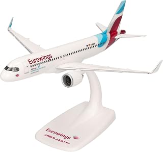 Herpa Maquette Avion Eurowings Airbus A320neo - D-AENA, echelle 1/200, Snap-fit Model, pièce de Collection, d'avion avec Support, Figurine Plastique - Échelle 1:200 - image 1