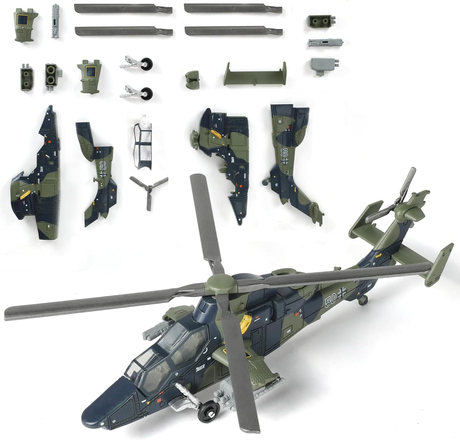 1/72 Rafale Maquette Avion de Chasse Kit Assemblage Rapide | 31 pièces avec socle cadeau garçons hommes déco bureau collection sans colle sans peinture maquette à emboîter - Échelle 1:72 - image 8