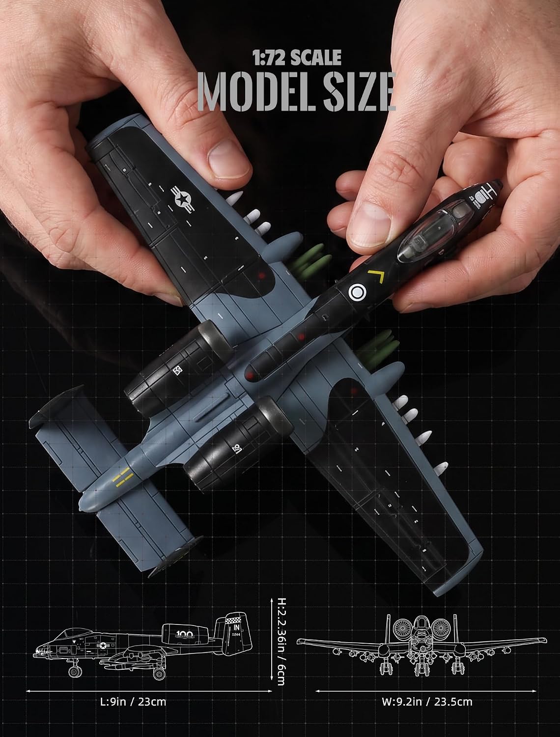 SEBUNAS A-10 Thunderbolt II Warthog, maquette en plastique très détaillée, échelle 1:72, reproduction fidèle avec schéma de peinture, cadeau de collection pour adultes et enfants (43 pièces) - image 3