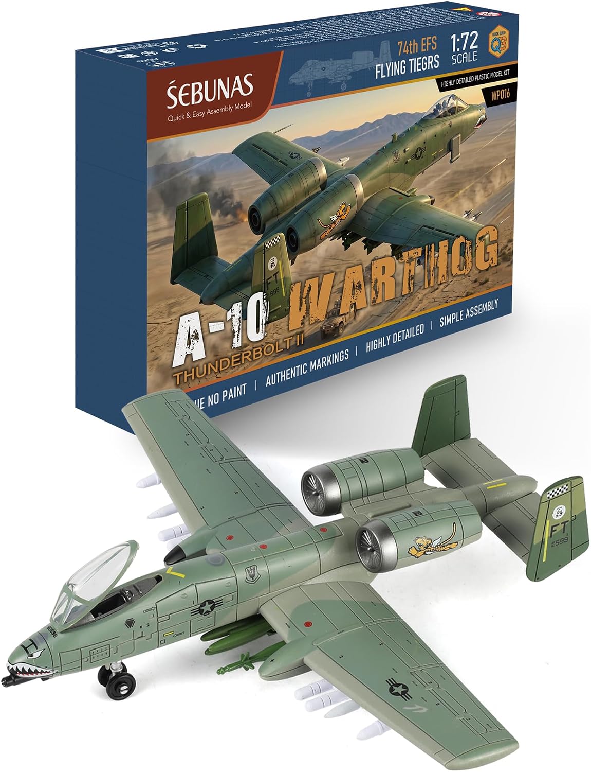 SEBUNAS A-10 Thunderbolt II Warthog, maquette en plastique très détaillée, échelle 1:72, reproduction fidèle avec schéma de peinture, cadeau de collection pour adultes et enfants (43 pièces) - image 9