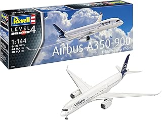 Revell 03881 Maquette d'Avion Airbus A350-900 Lufthansa, Échelle 1/144, Blanc - Échelle 1:144 - image 1