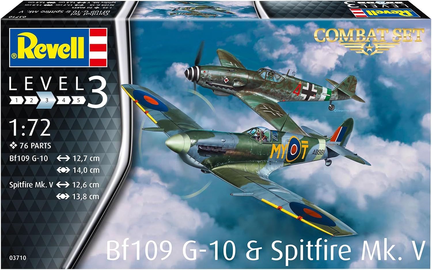Revell 03710 - Set de 2 maquettes d'avions de Combat Bf109G-10 & Spitfire à Construire, échell 1/72 - image 3