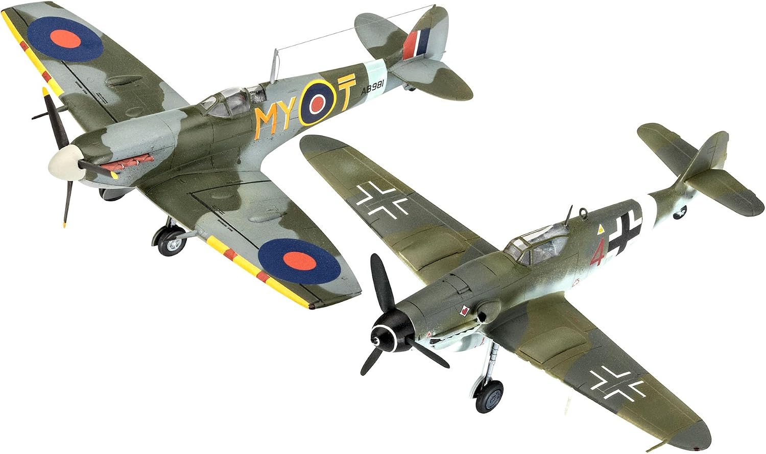 Revell 03710 - Set de 2 maquettes d'avions de Combat Bf109G-10 & Spitfire à Construire, échell 1/72 - image 4