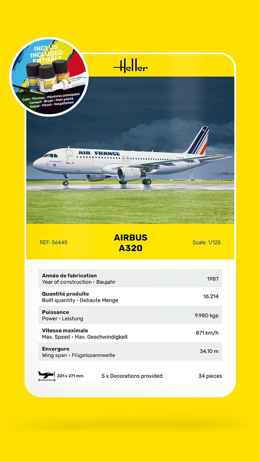 Heller Maquette Avion : Starter Kit : Airbus A320 Air France - image 6