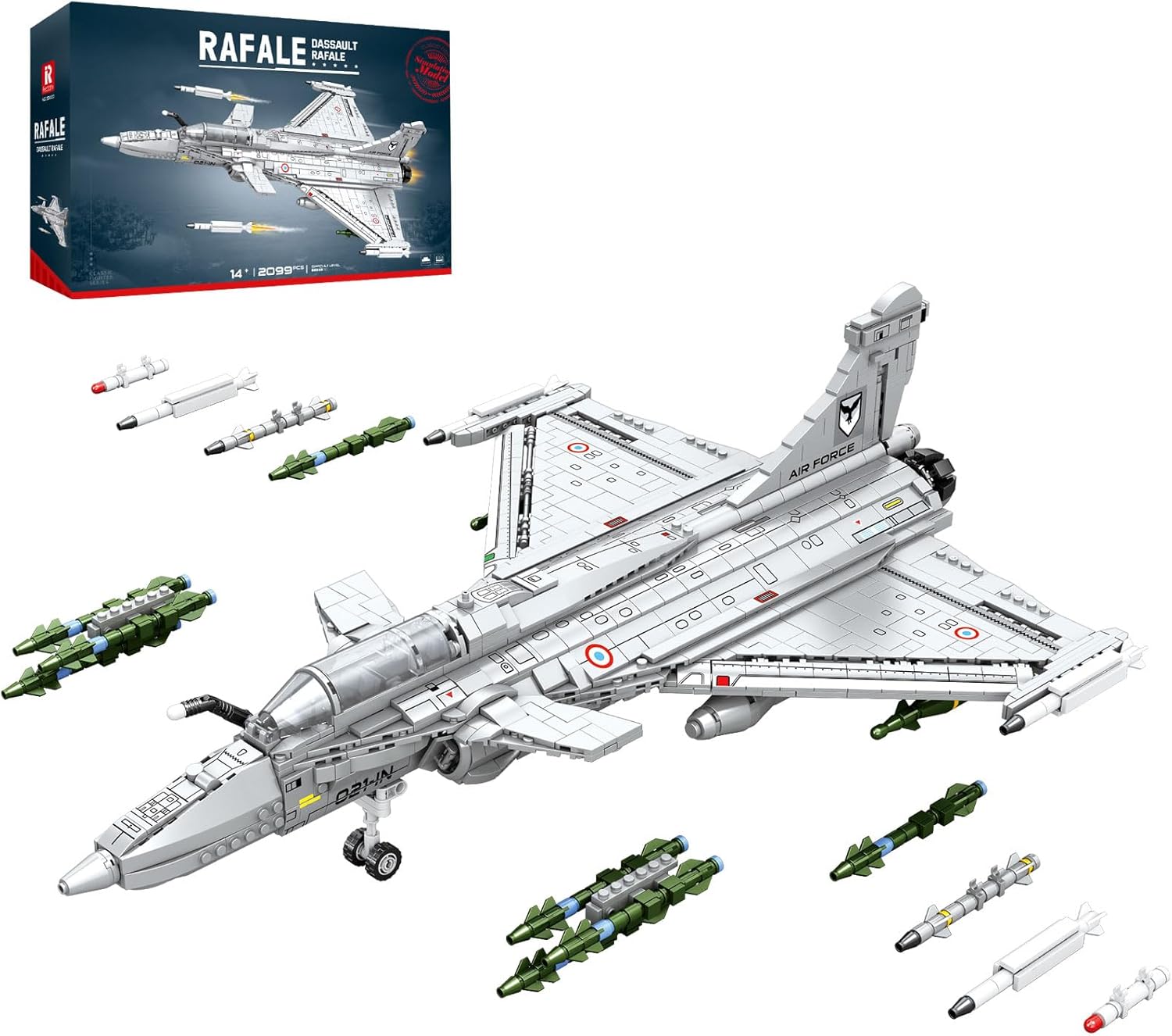 Reobrix Kit de Construction d'avion de Chasse, Maquette d'avion Militaire pour Adultes, modèle Technique d'avion de Chasse, 33035, Cadeau de Collection pour garçons et Filles de 14 Ans et Plus - image 2