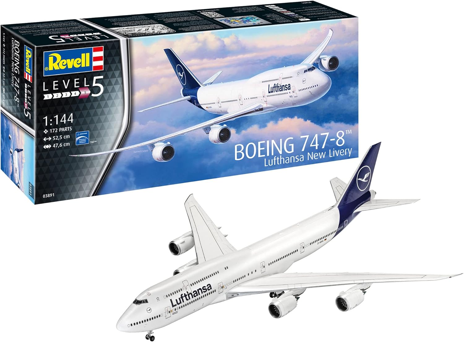 Revell Maquette Avion Boeing 747-8 Lunfthansa Nouvelle livrée - Échelle 1:144 - image 2