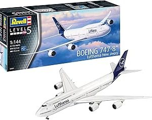 Revell Maquette Avion Boeing 747-8 Lunfthansa Nouvelle livrée – Échelle 1:144