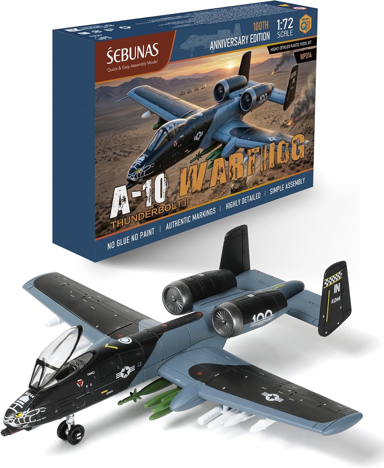 SEBUNAS A-10 Thunderbolt II Warthog, maquette en plastique très détaillée, échelle 1:72, reproduction fidèle avec schéma de peinture, cadeau de collection pour adultes et enfants (43 pièces) - image 2