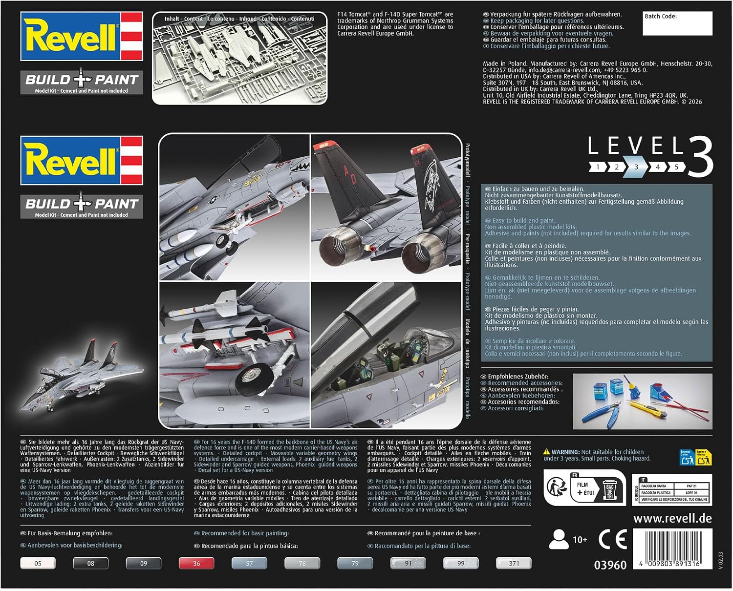 Revell - 03960 - Maquette - F-14D Super Tomcat - Echelle 1/72 - Échelle 1:72 - image 9