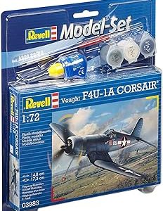 Revell – 63983 – Maquette D&rsquo;aviation – Vought F4u-1d Corsair – 63 Pièces – Echelle 1/72, Bleu, Centre – Échelle 1:72