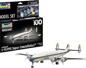 Revell Lockheed L.1049G Super Constellation Luf 63745 Maquette en plastique non construit/non peint à l&rsquo;échelle 1/144 avec accessoires