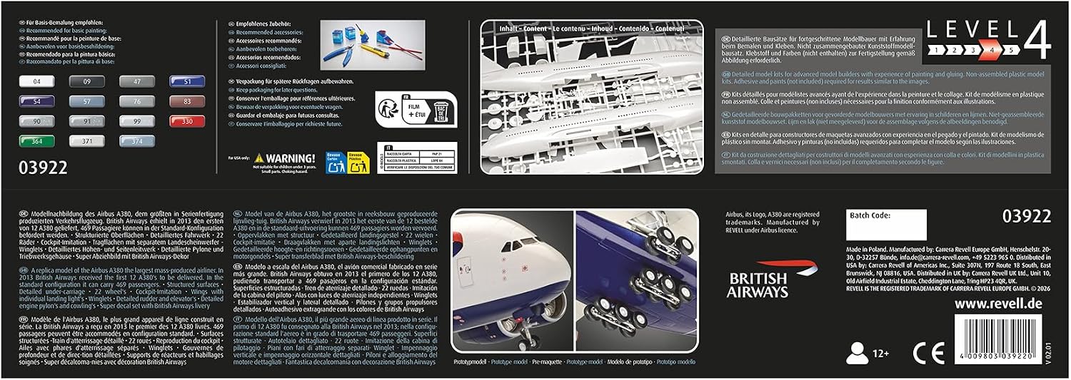 Revell 03922 Maquette A380–800 British Airways, Niveau 5, Échelle 1/144 - Échelle 1:144 - image 9