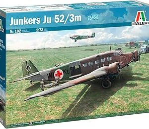 Italeri 0102 1:72 Ju-52/3 m – Maquette de construction, modélisme, bricolage, loisirs, collage, kit en plastique, fidèle aux détails, kit militaire, multicolore