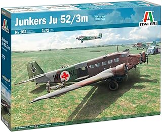 Italeri 0102 1:72 Ju-52/3 m – Maquette de construction, modélisme, bricolage, loisirs, collage, kit en plastique, fidèle aux détails, kit militaire, multicolore - image 1