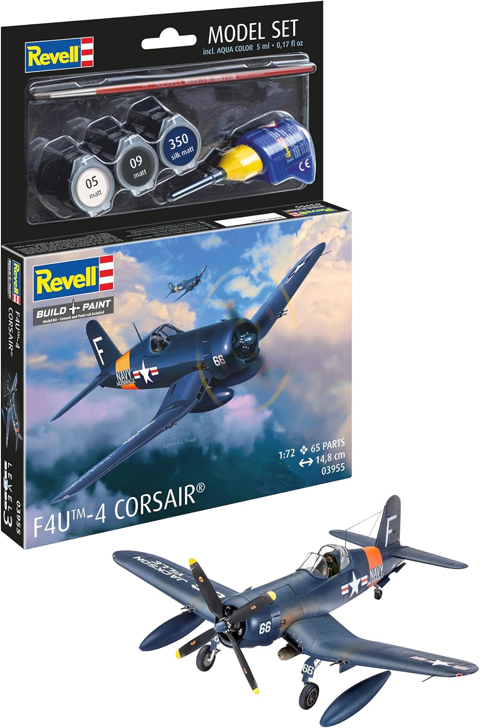 Revell - 63983 - Maquette D'aviation - Vought F4u-1d Corsair - 63 Pièces - Echelle 1/72, Bleu, Centre - Échelle 1:72 - image 11