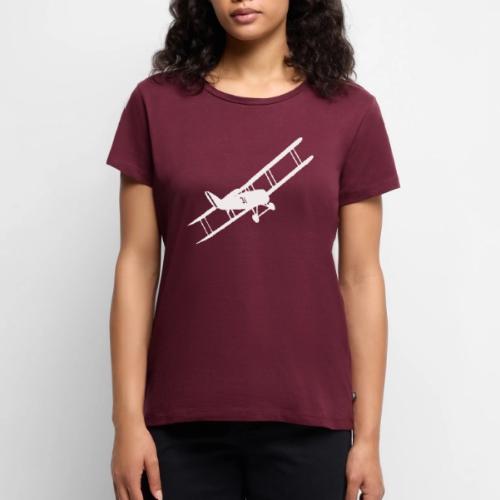 biplan sur fond noir pour amateur d'avion vintage. - T-shirt Premium bio Femme