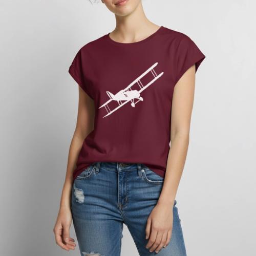 biplan sur fond noir pour amateur d'avion vintage. - Haut bio Premium Femme