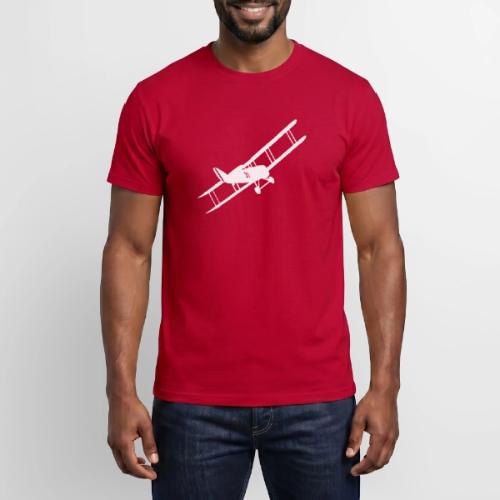biplan sur fond noir pour amateur d'avion vintage. - T-shirt homme