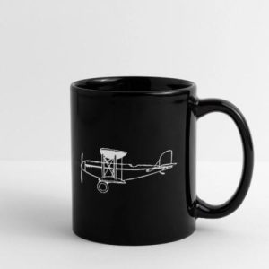 Biplan sur fond sombre pour les pilotes vintages. – Mug uni