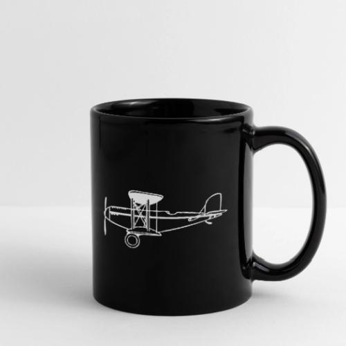 Biplan sur fond sombre pour les pilotes vintages. - Mug uni