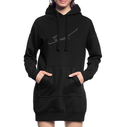 Pilote Planeur fond noir - Sweat-shirt à capuche long Femme
