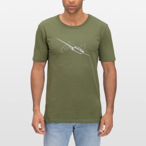 Planeur dans les nuages fond sombre - T-shirt près du corps Homme